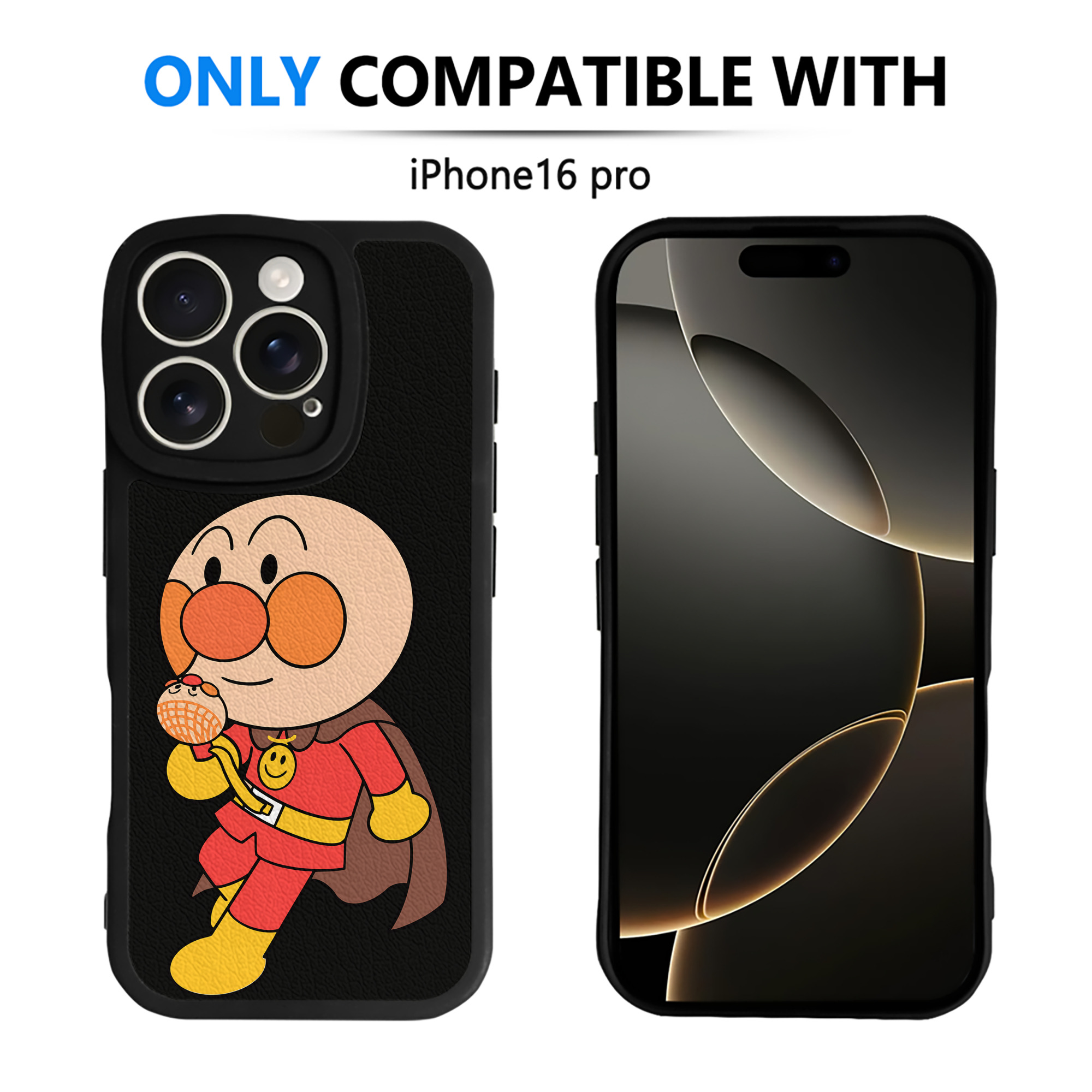 （画像用） アンパンマン Anpanman 【iPhone 16シリーズ対応】シリコンスマホケース（レザー調） 材質：シリコン